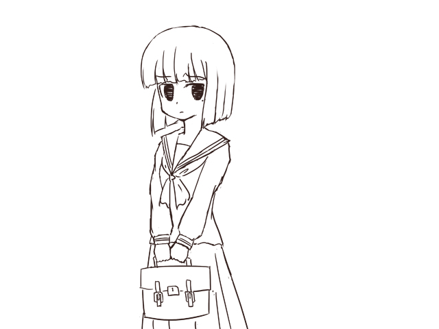 「お嬢さん」「ジト目」「リボン」